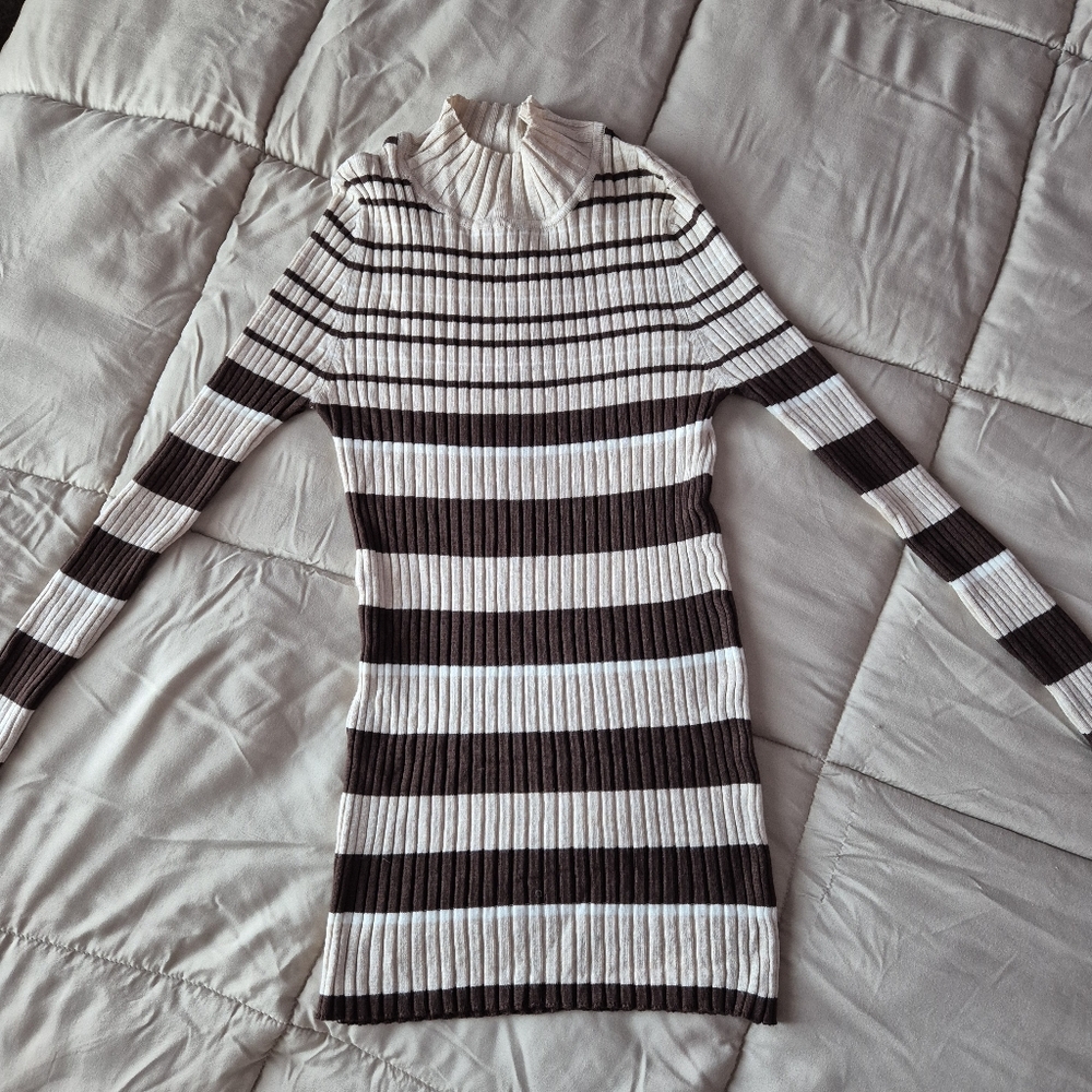 Striped Ribbed Knit Sweater